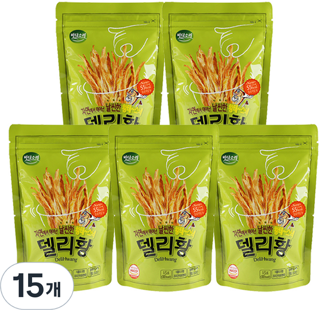 바다소리 델리황 황태스낵 오리지널뉴, 15g, 15개