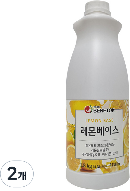 베네톡 레몬 베이스 농축액, 1.8kg, 2개