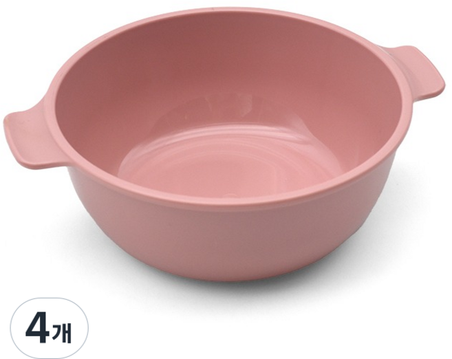 리빙메이트 유아용 피씨 파스텔 국그릇, 핑크, 4개