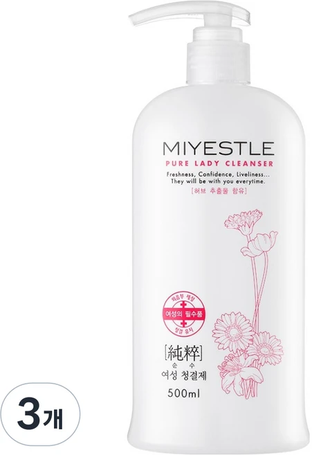 미에뜰 순수 여성청결제, 500ml, 3개 - 쿠팡