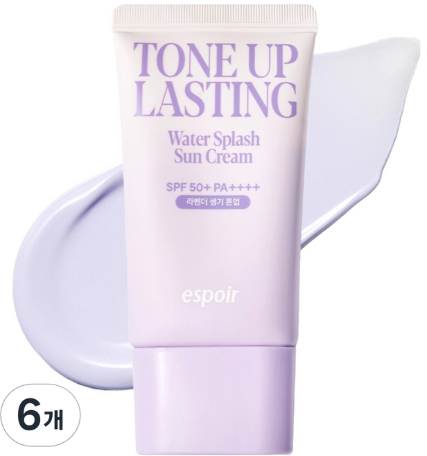 에스쁘아 워터 스플래쉬 톤업 래스팅 선크림 SPF50+ PA++++, 50ml, 6개