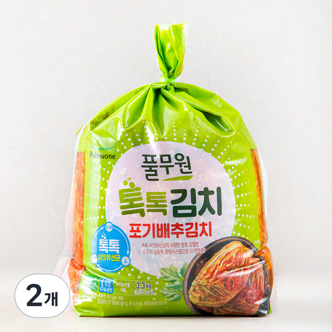 풀무원 톡톡 포기배추김치, 3.3kg, 2개