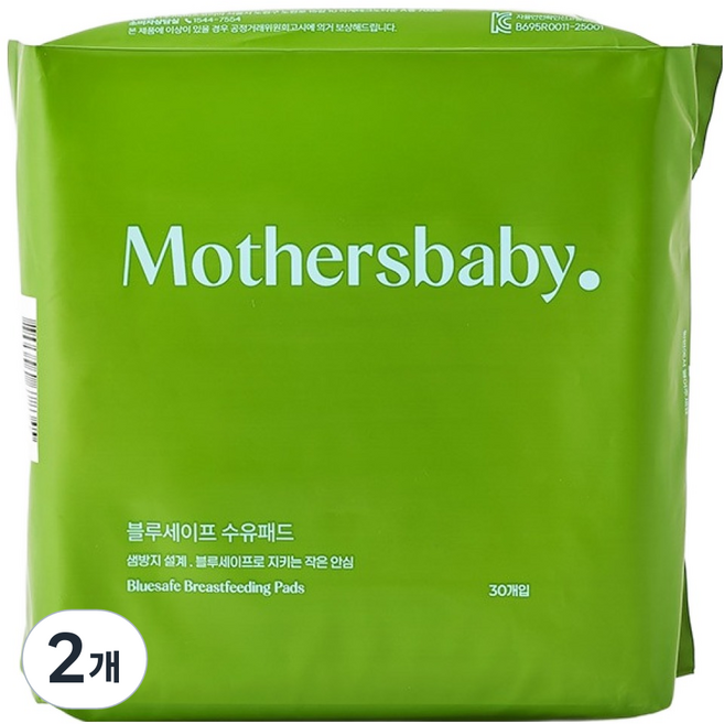 마더스베이비 블루세이프 일반형 수유패드, 2개, 30개입