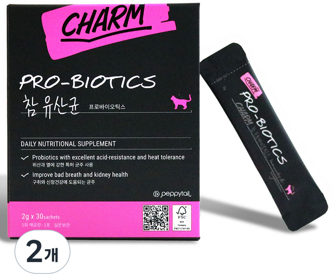 페피테일 고양이 참 영양제, 30회분, 장건강/유산균, 2개