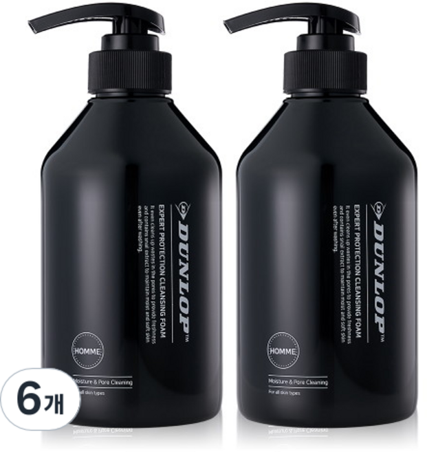 던롭 남성용 엑스퍼트 프로텍션 클렌징폼, 500ml, 6개