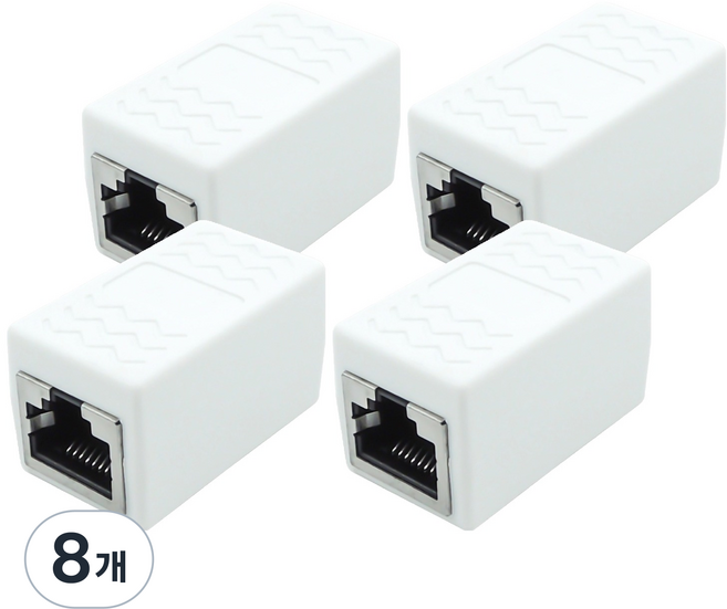 인네트워크 CAT.6 1Gbps FTP 랜 연장 젠더 IN-F6CP, 화이트, 8개, 36.7mm