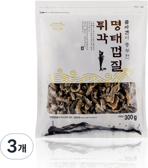동일식품 콜라겐이 풍부한 명태껍질튀각, 300g, 3개