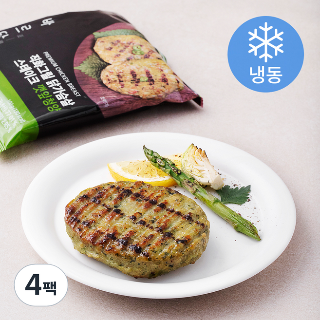 바르닭 직화그릴 닭가슴살 스테이크 깻잎청양 (냉동), 100g, 1개입, 4개