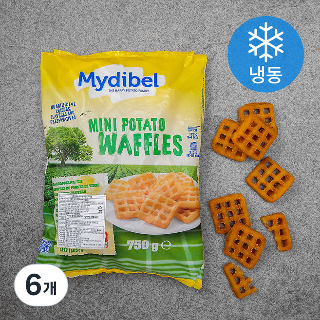 마이디벨 미니 포테이토 와플 (냉동), 750g, 6개