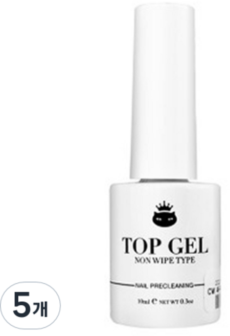 캣워크 논와이프 파우더 전용 탑 젤, 5개, 10ml