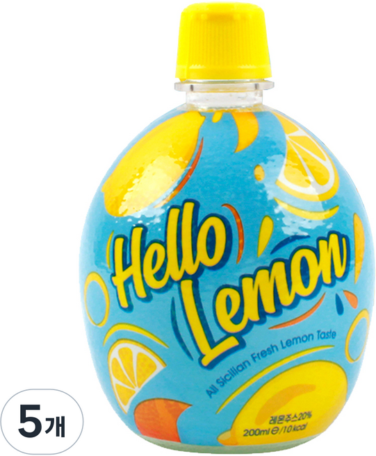 헬로레몬 레몬주스 농축액, 200ml, 5개