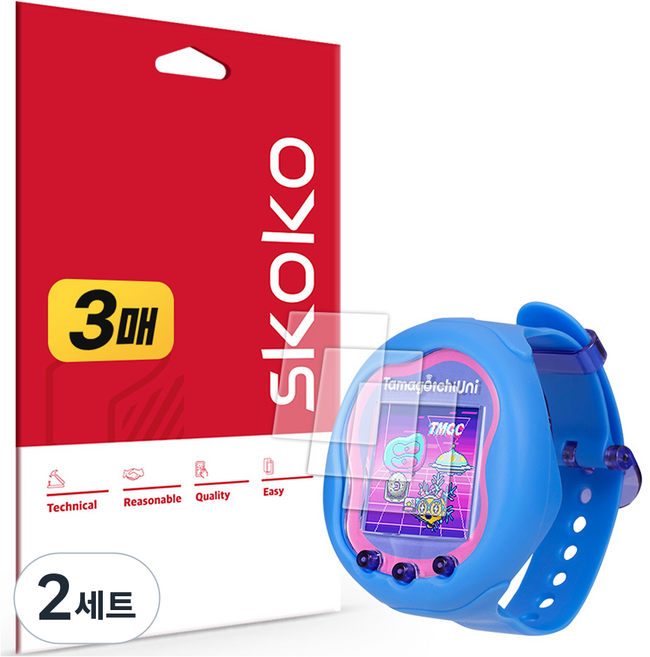 스코코 다마고치 유니 올레포빅 액정보호필름 3p 세트, 2세트