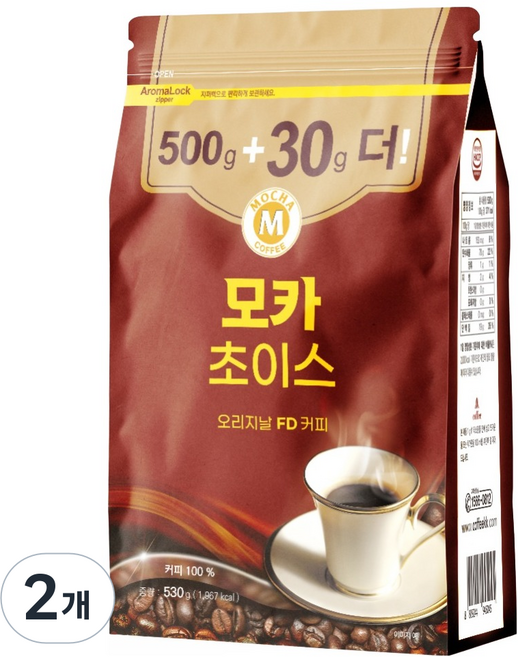 모카씨엔티 초이스 오리지날 FD 커피, 530g, 2개, 1개입