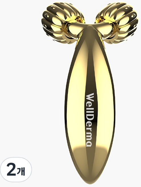 웰더마 페이스 리프팅 컴팩트 롤러, 2개, 골드