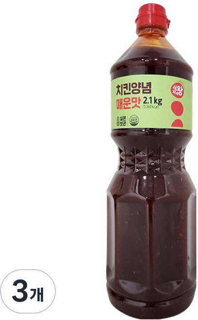 식자재왕 치킨양념소스 매운맛, 3개, 2.1kg