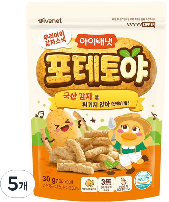 韓國 ivenet Potato-yo 馬鈴薯餅乾, 30g, 5個, 馬鈴薯