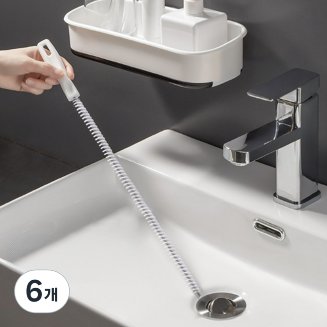 올릭 세면대 싱크대 배수구 청소솔, 6개
