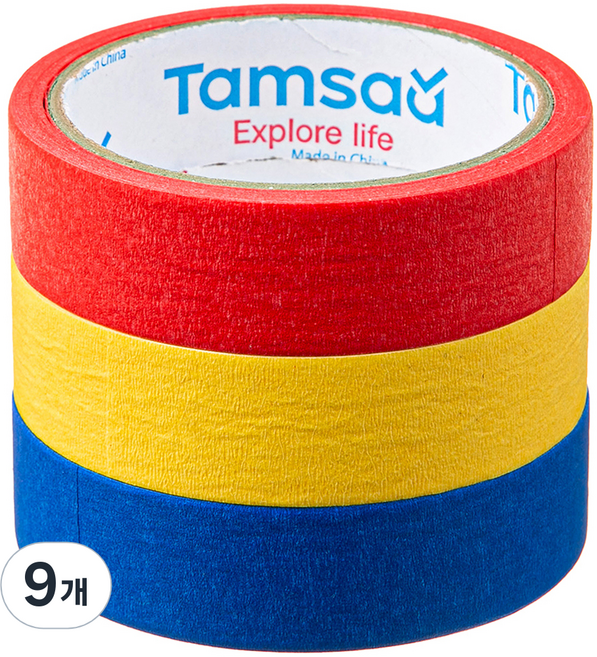 탐사 원색 칼라마스킹 테이프 25mm x 13m, 9개