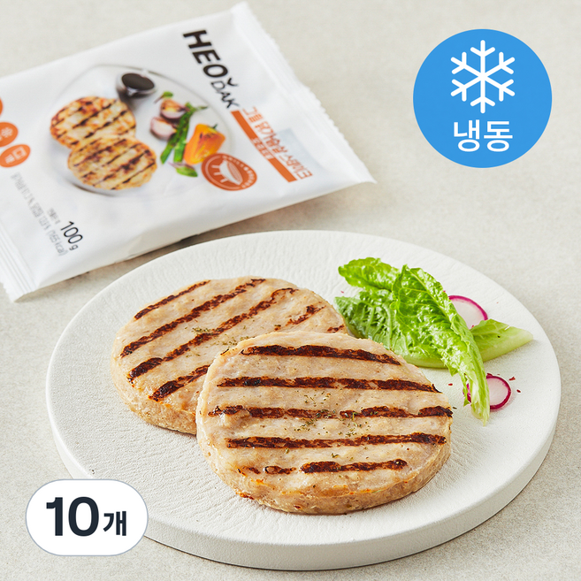 허닭 그릴 닭가슴살 스테이크 오리지널 (냉동), 100g, 10개, 1개입