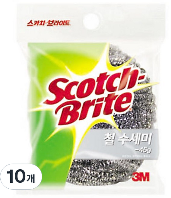 스카치브라이트 3M 철 수세미, 10개, 1개입