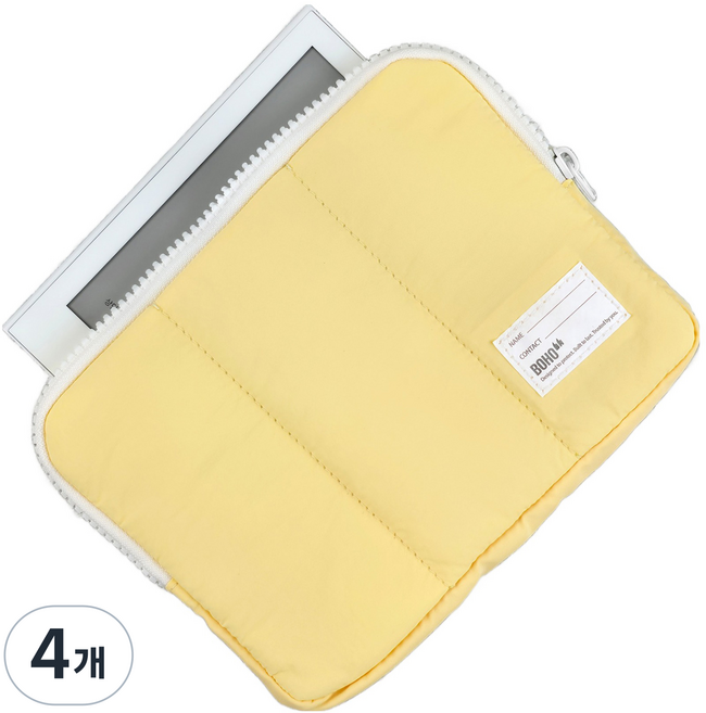 BOHO 이북리더기 쿠션 파우치, 옐로우, 4개