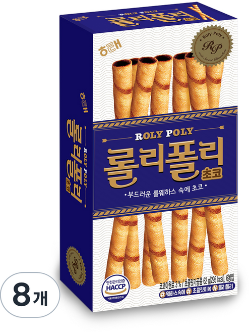 해태제과 롤리폴리 초코, 62g, 8개