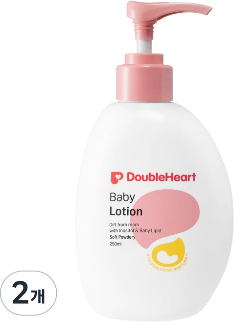 더블하트 베이비 로션 소프트 파우더리, 250ml, 2개 - 쿠팡
