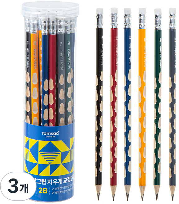 Tamsaa 三角筆桿2B洞洞鉛筆, 混色, 108入