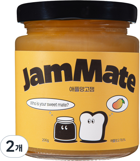 JamMate 手工頂級蘋果芒果果醬, 2個, 200g