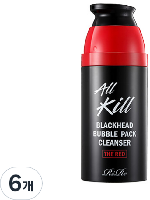 리르 올킬 블랙헤드 버블 팩 클렌져 더 레드, 50ml, 6개