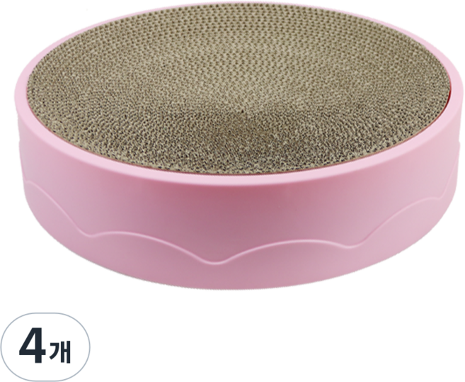펫츠몬 눕기 편한 원형 스크래처, 핑크, 4개