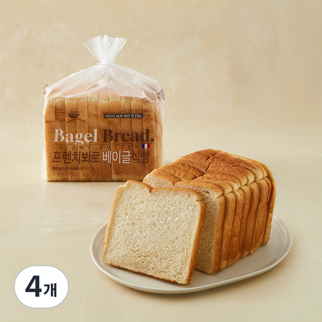 삼립 프렌치뵈르 베이글식빵, 500g, 4개