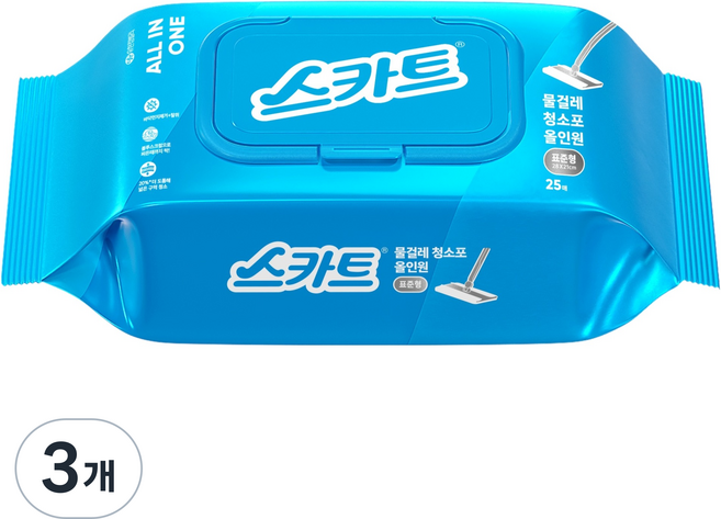 스카트 유한킴벌리 올인원 물걸레 청소포 25p, 3개