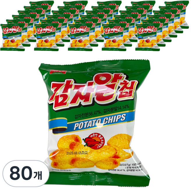 제주농연 감자알칩 매콤한 볶음 고추장맛, 27g, 80개