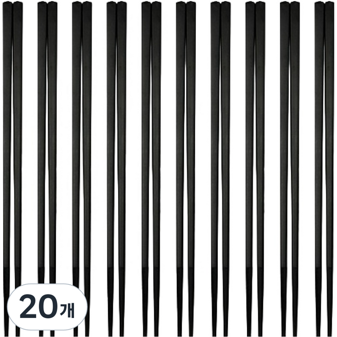 리빙메이트 온더키친 국산 업소용 사각 젓가락 240mm, 블랙, 20개, 젓가락 10p
