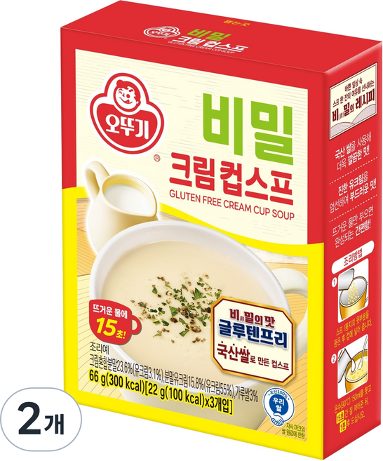 오뚜기 비밀 크림컵스프 3개입, 66g, 2개