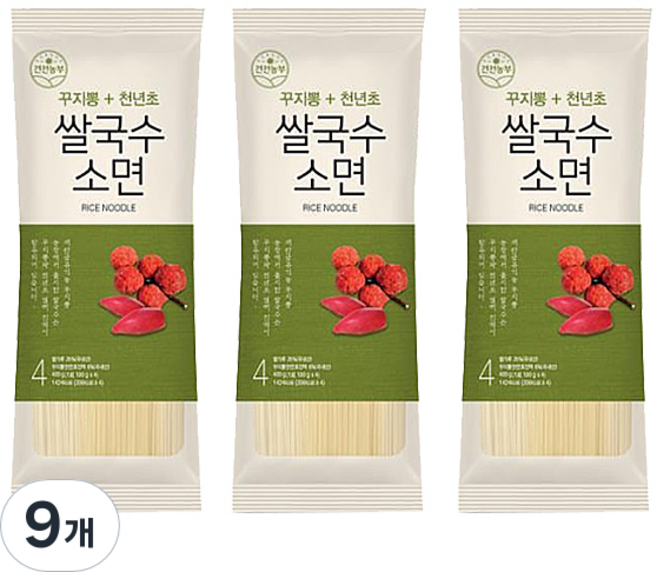 건전농부 꾸지뽕천년초 쌀국수 소면, 400g, 9개