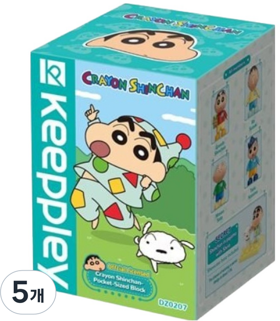 keeppley 짱구 미니 블럭 피규어 랜덤발송, 5개