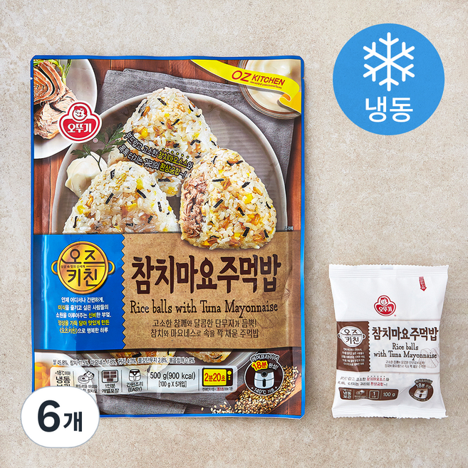 오뚜기 오즈키친 참치마요 주먹밥 (냉동), 500g, 6개