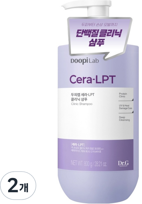 Dr.G 頭皮研究室 神經醯胺 LPT 專業修護洗髮精, 2個, 800g