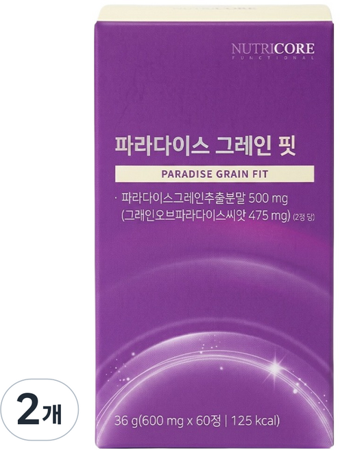 뉴트리코어 파라다이스 그레인 핏 36g, 2개, 60정