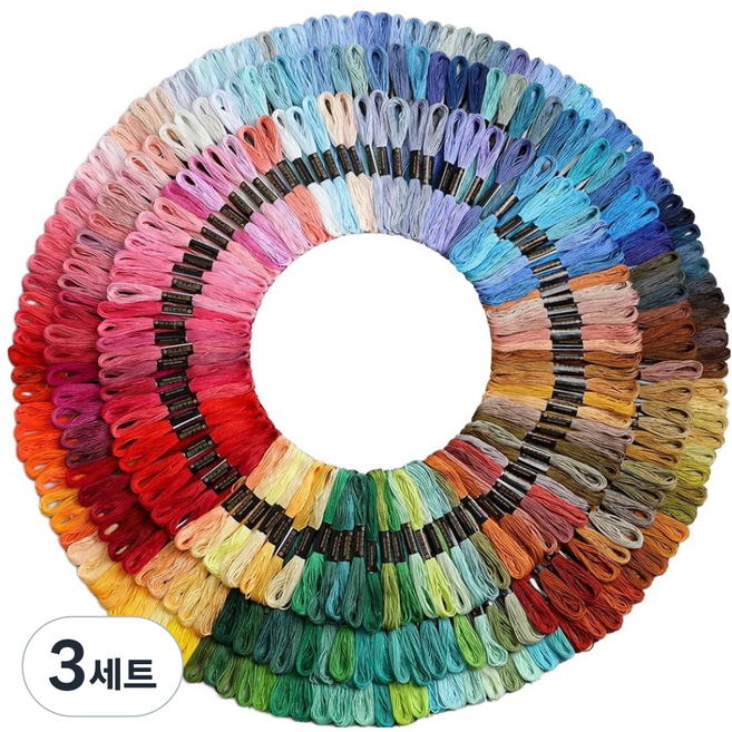 코히모 십자수실 100색 세트 5W0666, 3세트, 랜덤발송