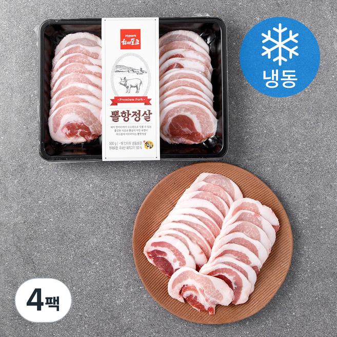 하이포크 한돈 뽈항정 (냉동), 500g, 4팩