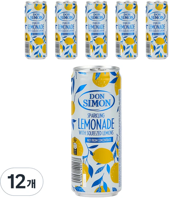 돈시몬 착즙 스파클링 레몬에이드, 330ml, 12개 - 쿠팡
