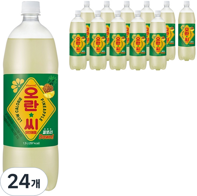 오란씨 파인애플 탄산음료, 1.5L, 24개