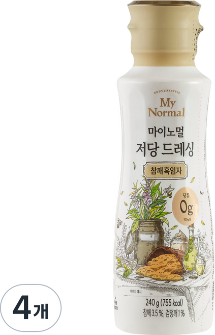 마이노멀 저당 드레싱 참깨흑임자, 240g, 4개