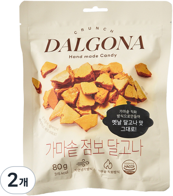 모던하우스 추억의 가마솥 점보달고나, 80g, 2개