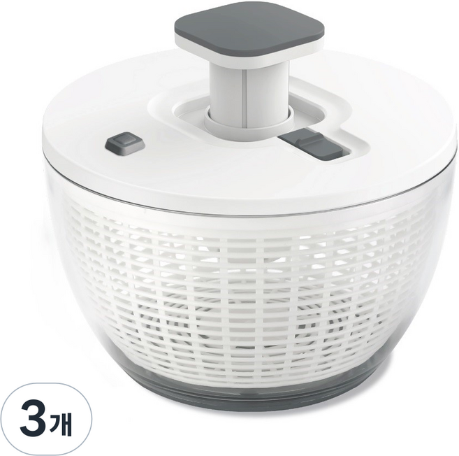 코멧 대용량 펌프식 스피너 채소 탈수기, 화이트+그레이, 3개