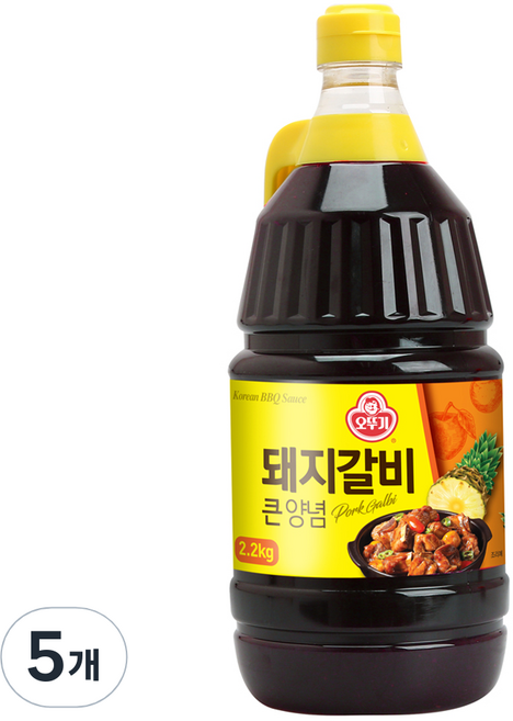 오뚜기 돼지갈비 큰 양념, 2.2kg, 5개
