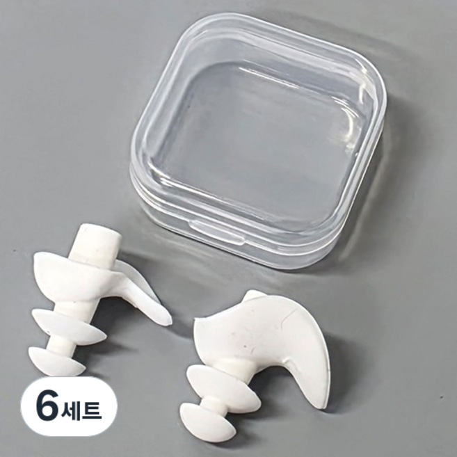 SNEF 蝸牛三重矽膠耳塞 2入組, 白色, 6套